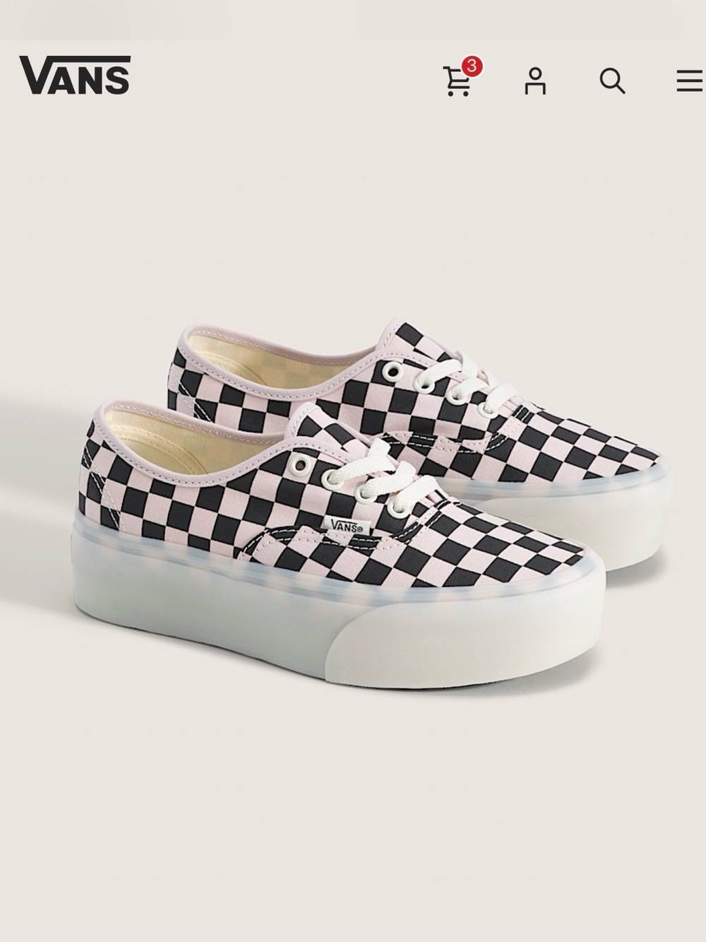 VANS Pink & Black Checkerboard Stackform 🩷🖤